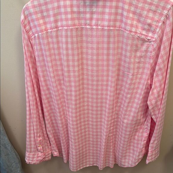 Talbots Pink and White Gingham Blouse - Picture 3 of 3